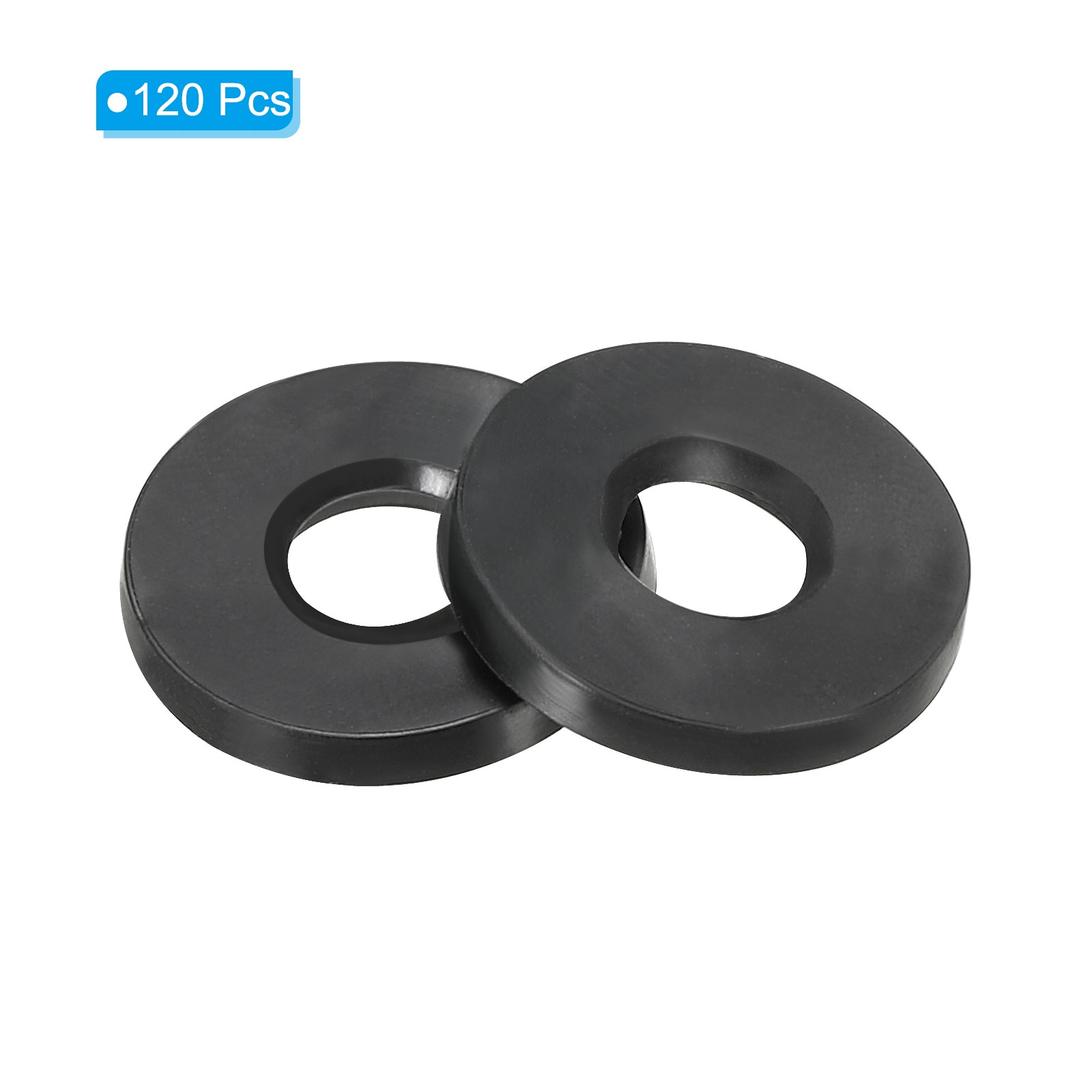120pcs M6 Rubber Flat Washer 6mm ID 14mm OD 2.5mm Thick Sealing Spacer,Black