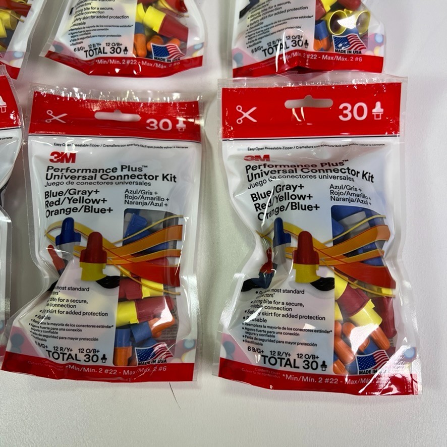 3M Performance Plus Universal Wire Connector Blue/Gray, Red/Yellow 30Pk Lot (6x)