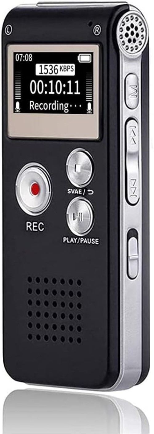High-Quality Digital Voice Recorder – 1536kbps with Voice Activation & Playback