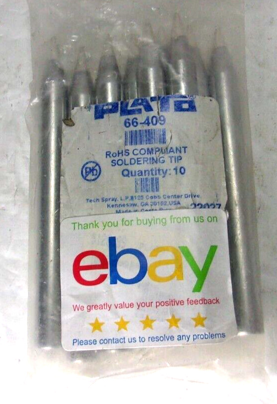 Plato 66-409 RoHS Compliant Soldering Tips, New -10 Pcs Bag