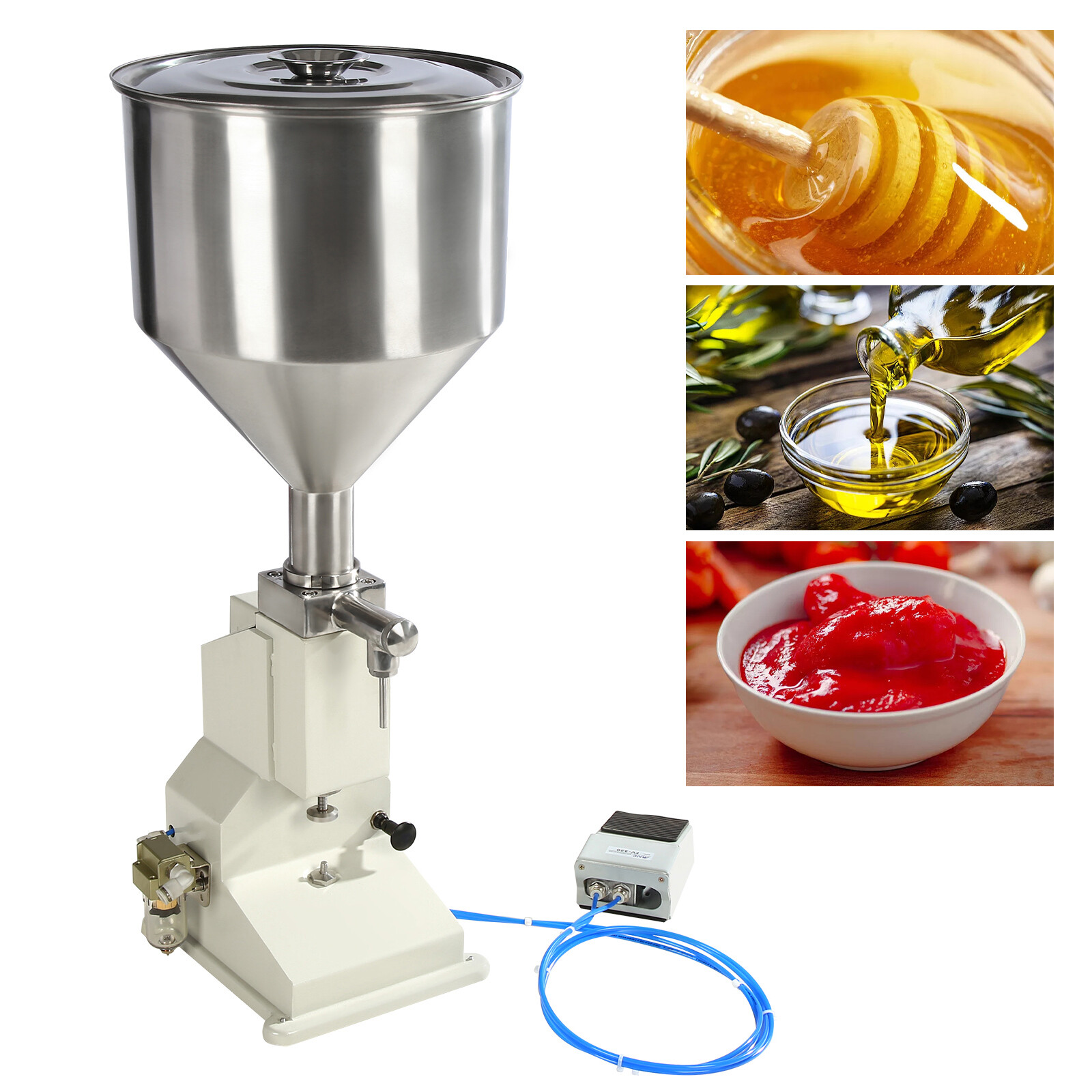 NEW A02 Pneumatic Liquid Paste Filling Machine For Cream Shampoo Cosmetic 5~50ml