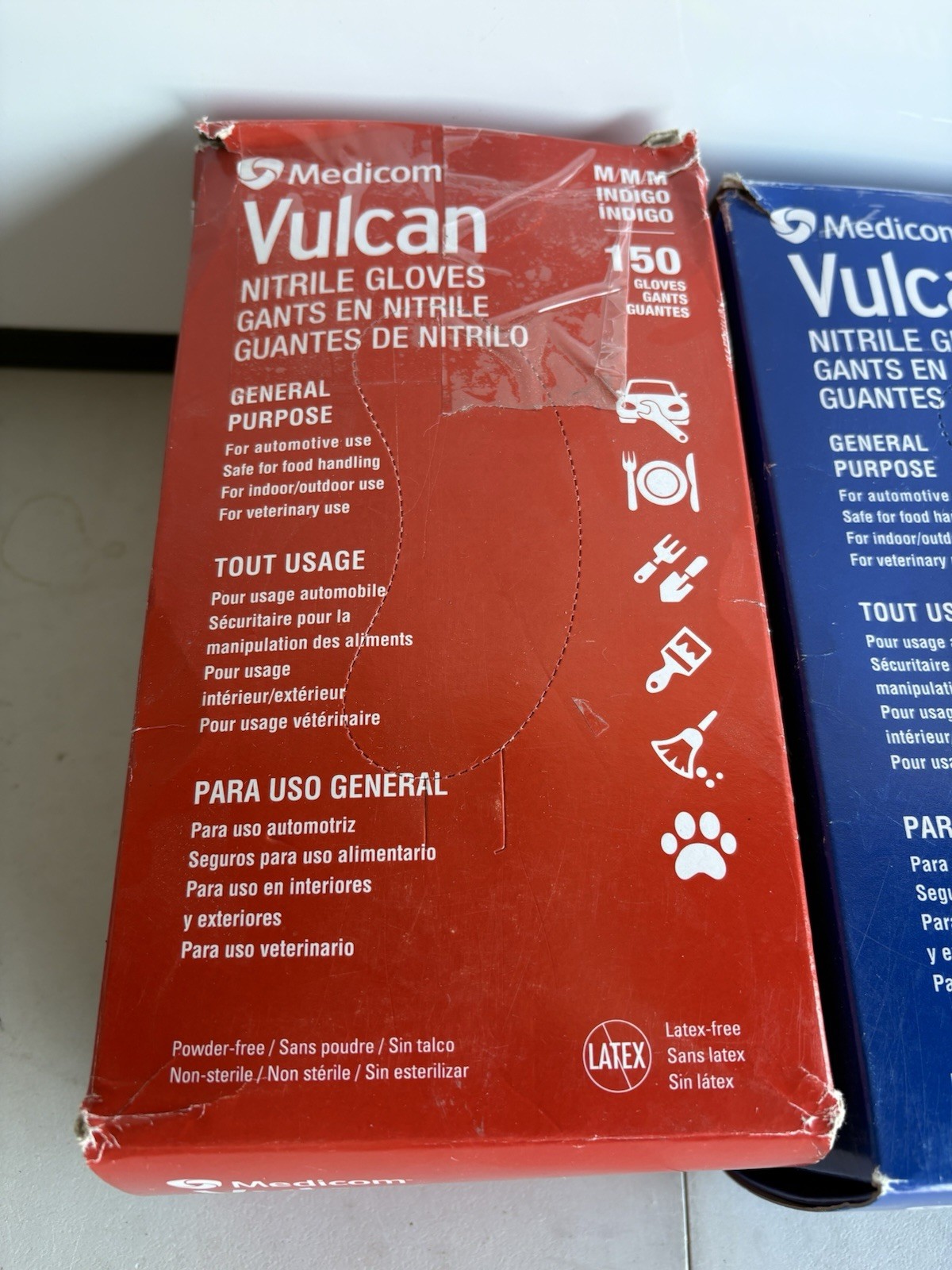 Medicom Vulcan Nitrile Indigo Gloves General Purpose – Lot of 3 sizes: M/L/XL