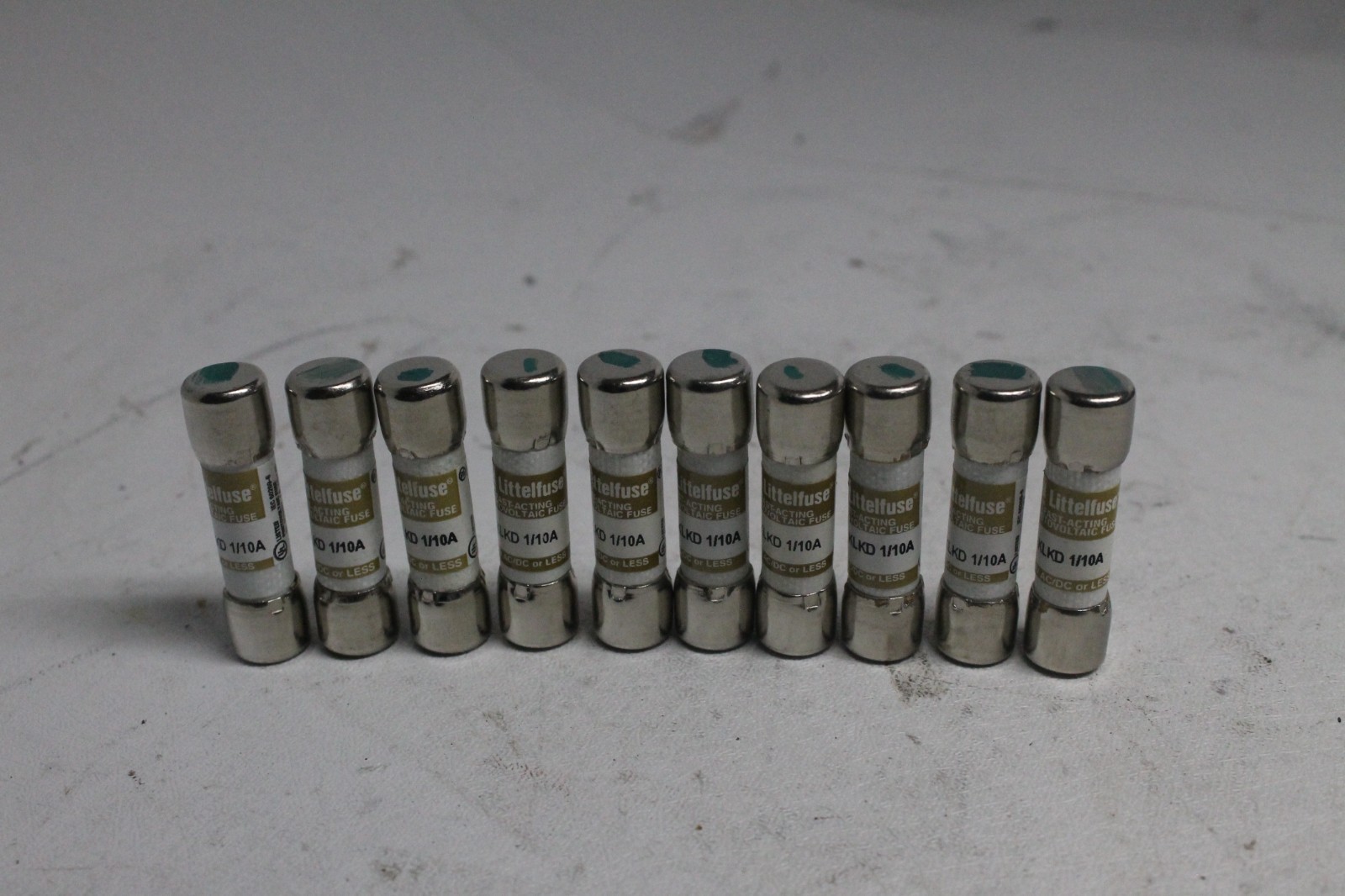 Lot of 10 Littelfuse KLKD-1/10 KLKD 1/10A 0.1A 600V Fast-Acting Fuse