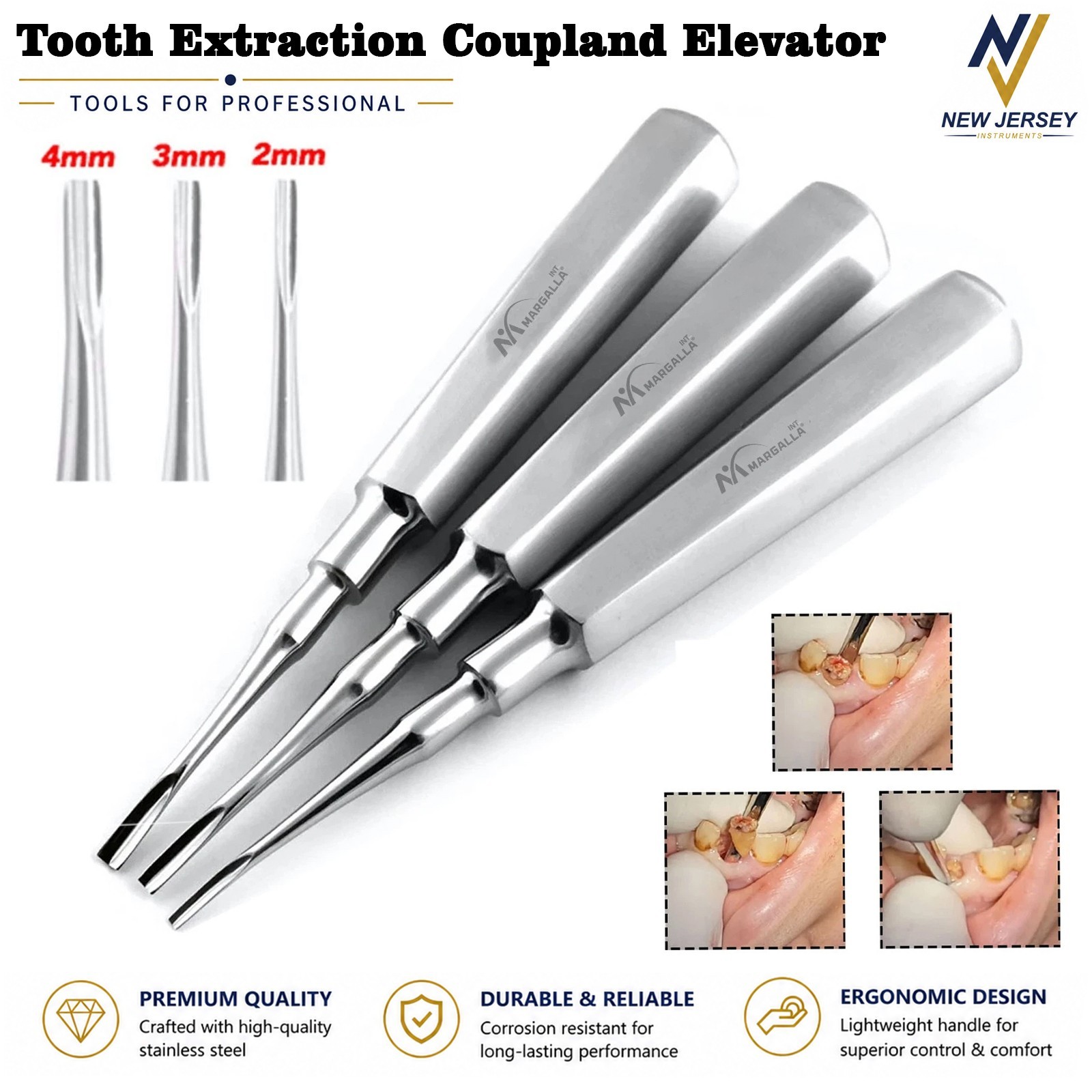 Dental Tooth Extraction Kit Extracting Forceps Coupland Elevator Molt 9