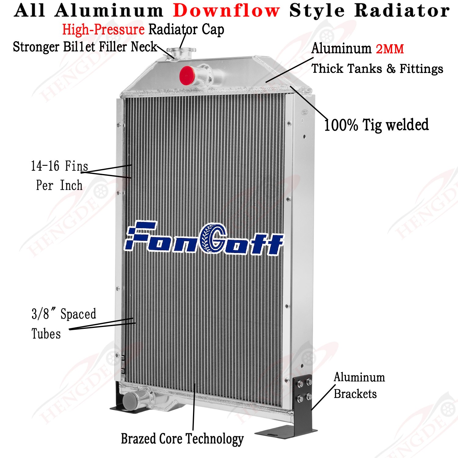 4 Row Radiator For John Deere 4050 4055 4250 4255 4450 4455 RE38664 #RE21893