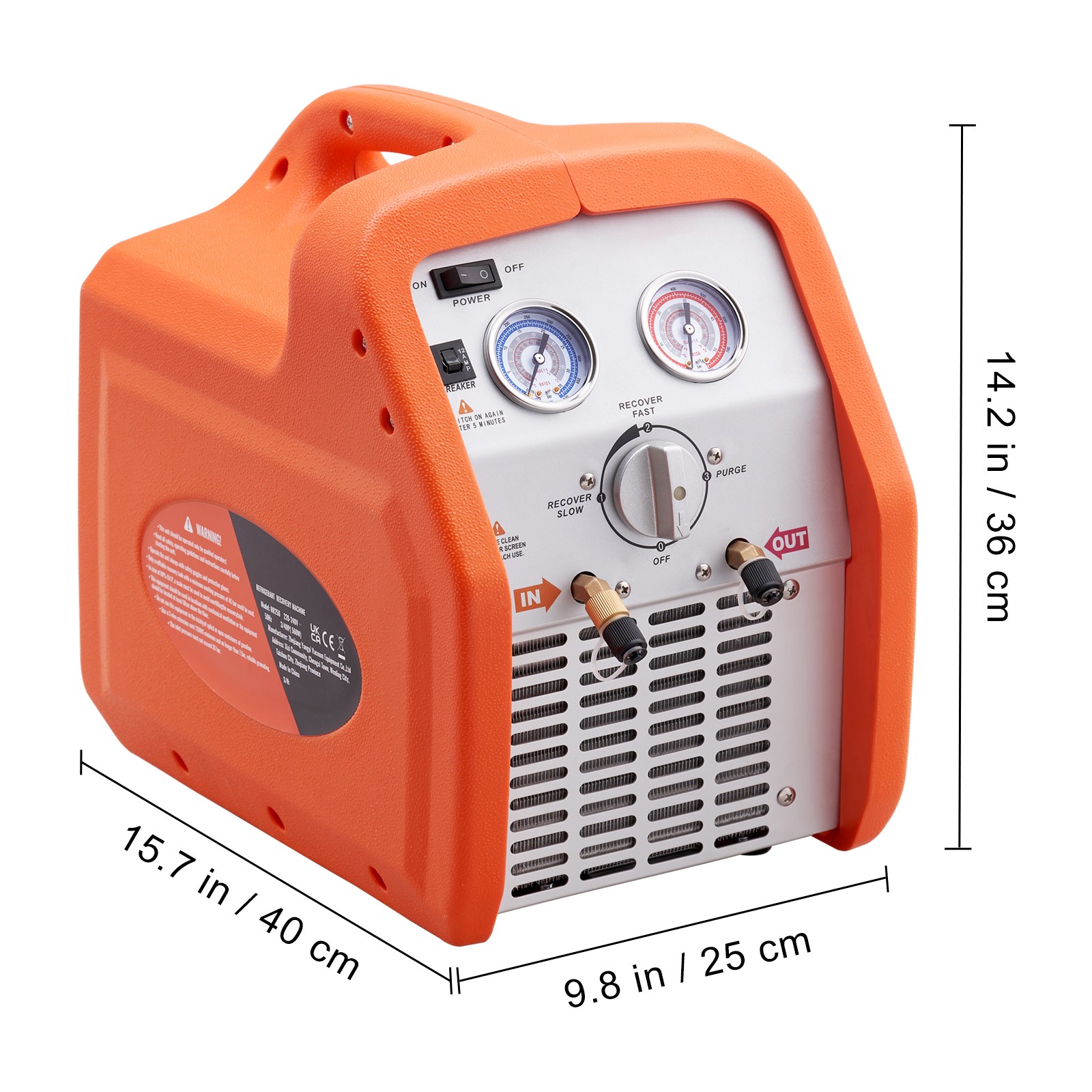 VEVOR Portable 3/4 HP Refrigerant Recovery Machine for Vapor Liquid Refrigerant