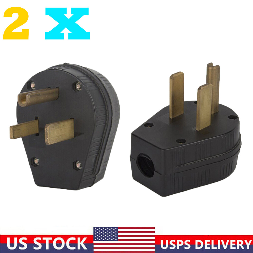 2X 220V Welder Dryer Power Plug 50 Amp 208 220 250 Volt Male Welding 6-50P Plug