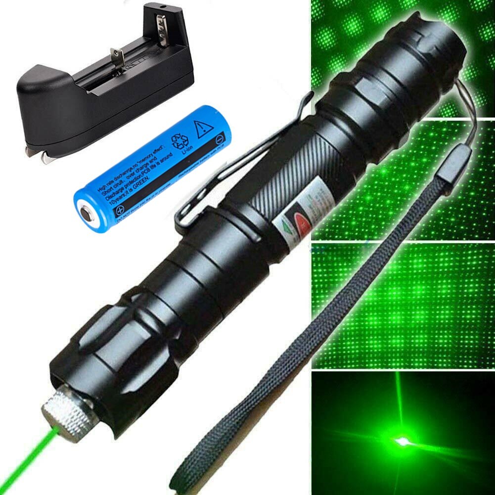 9900Miles Blue Purple Laser Pointer Pen Visible Beam Light 1 mW+Battery+Charger