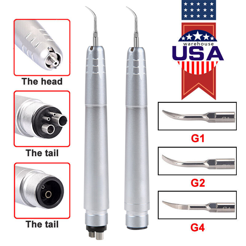 Dental Ultrasonic Air Scaler Handpiece Hygienist 2Hole/4Hole With 3 Tips USA