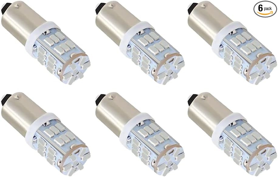6-Pack 3014 30SMD Blue LEDS BA9 BA9S 53 57 1895 1445 17053 64111 L Color: Blue