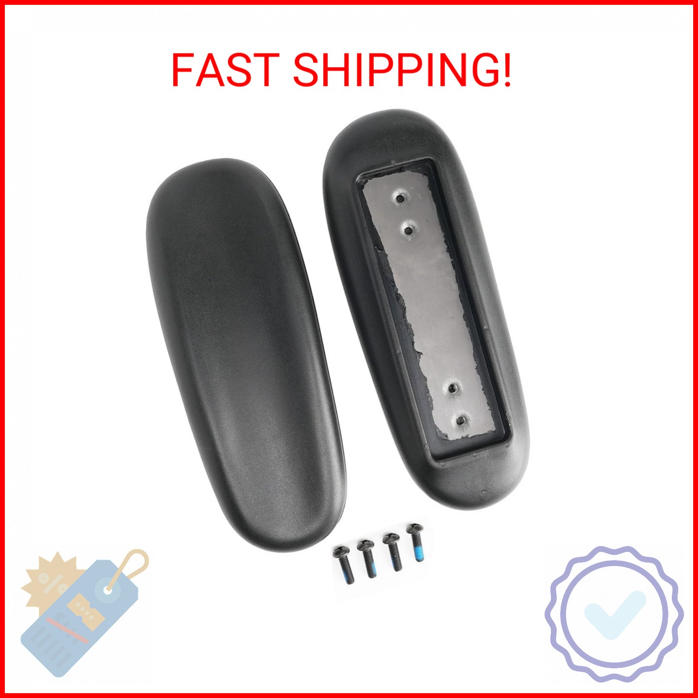 Office Chair Replacement Armrest Arm Pads Caps Univeral 4″ 5.5″ Mounting Hole 1
