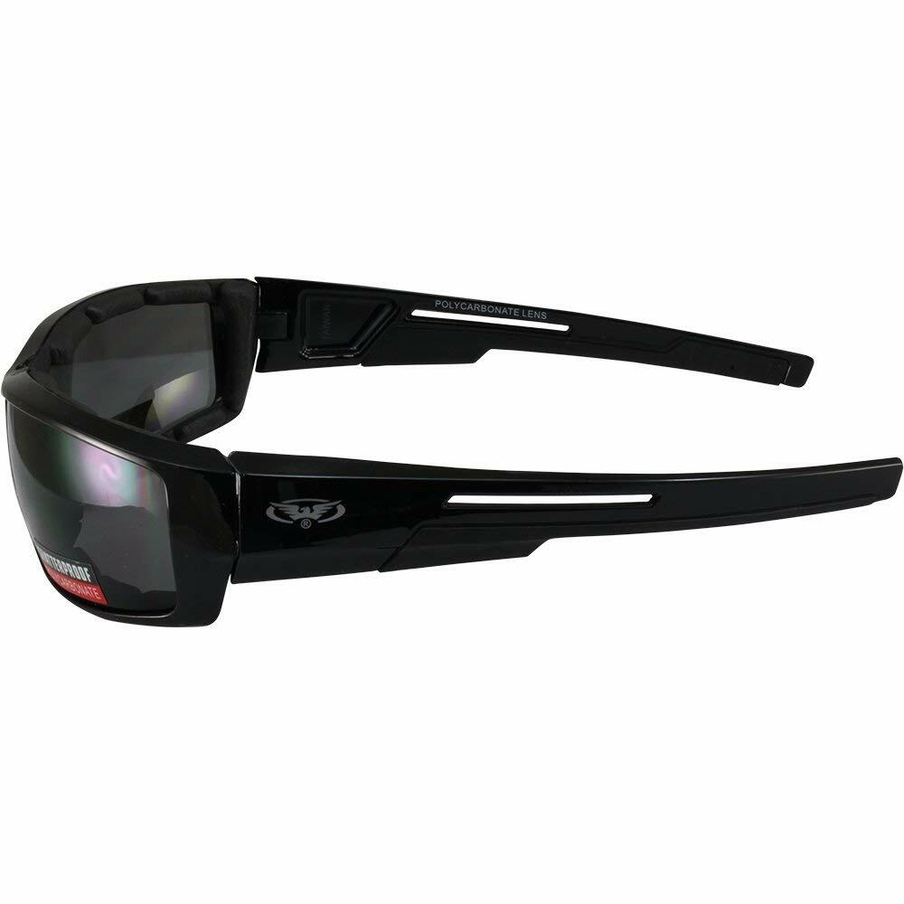 3 Global Vision Sly Motorcycle Glasses Black Frames 1 Clear Smoke 1 Yellow Lens