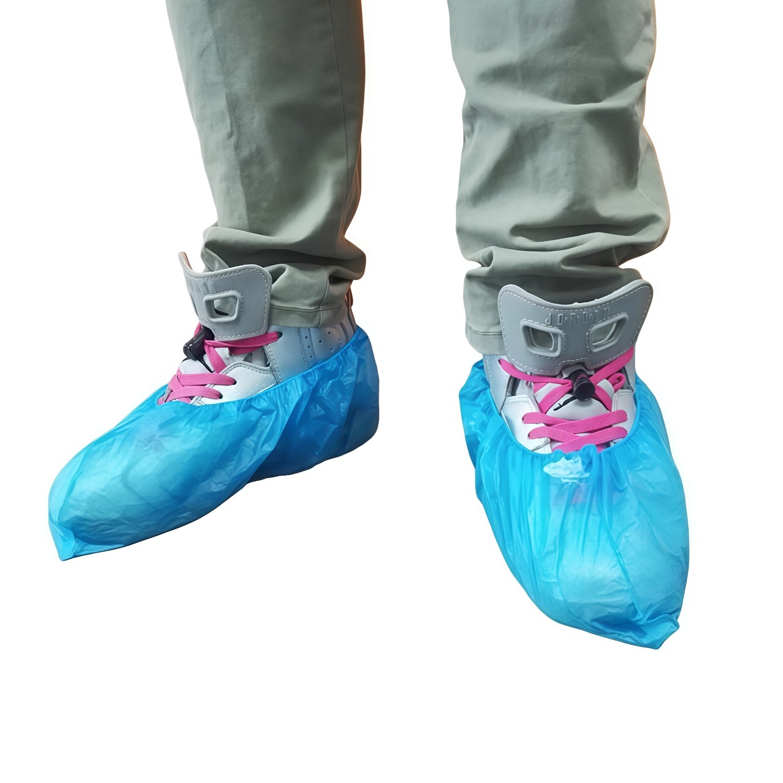 100 Pieces Disposable Plastic Shoe Cover Waterproof Shoe Polyethylene Cover
