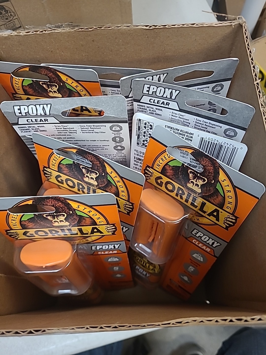 10 PACK Gorilla 2 Part Clear Epoxy – 0.85 oz Syringe 5 Min Set Dries Clear