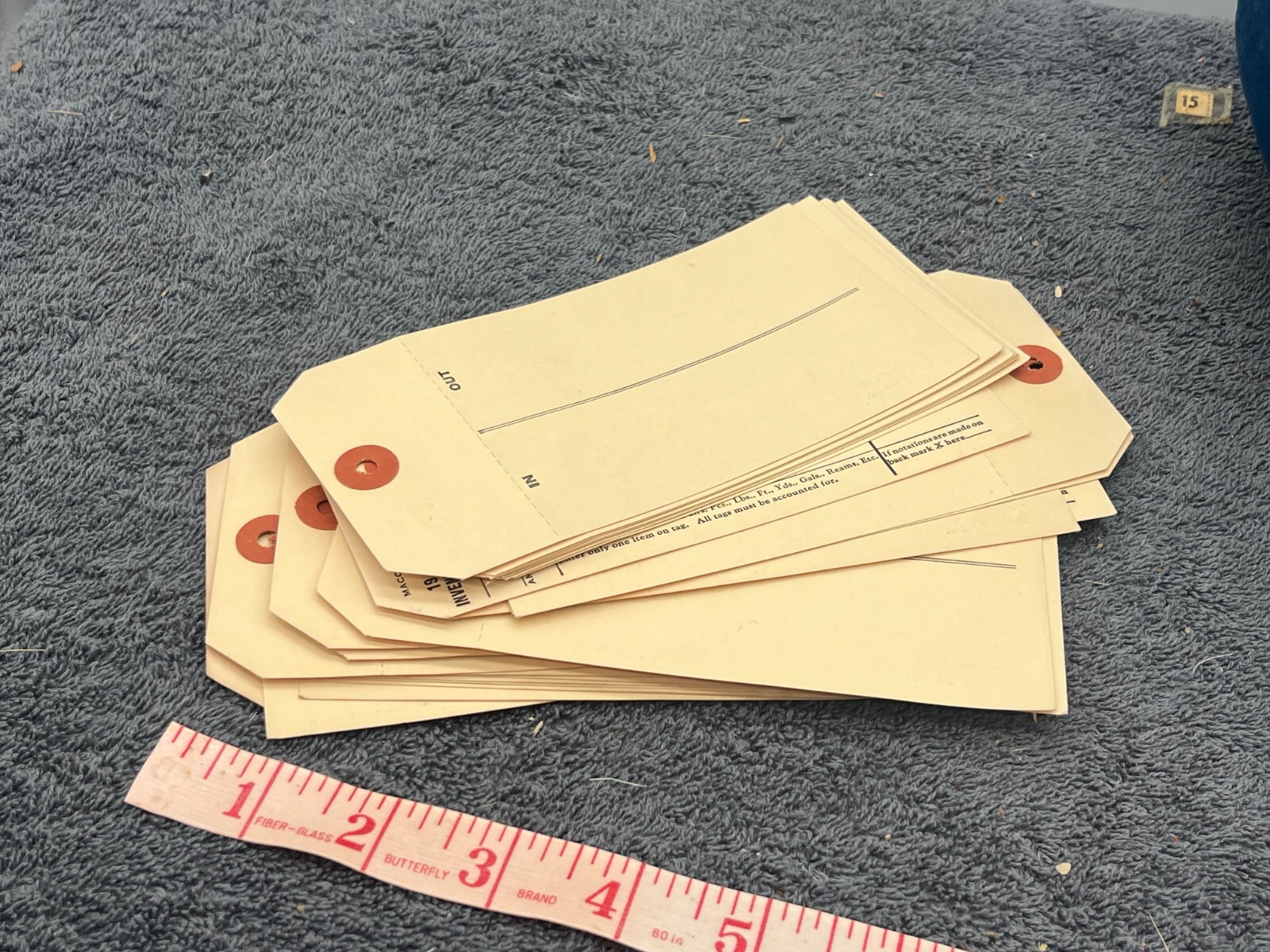 vintage deadstock inventory store label tags office antique numbered lot 50