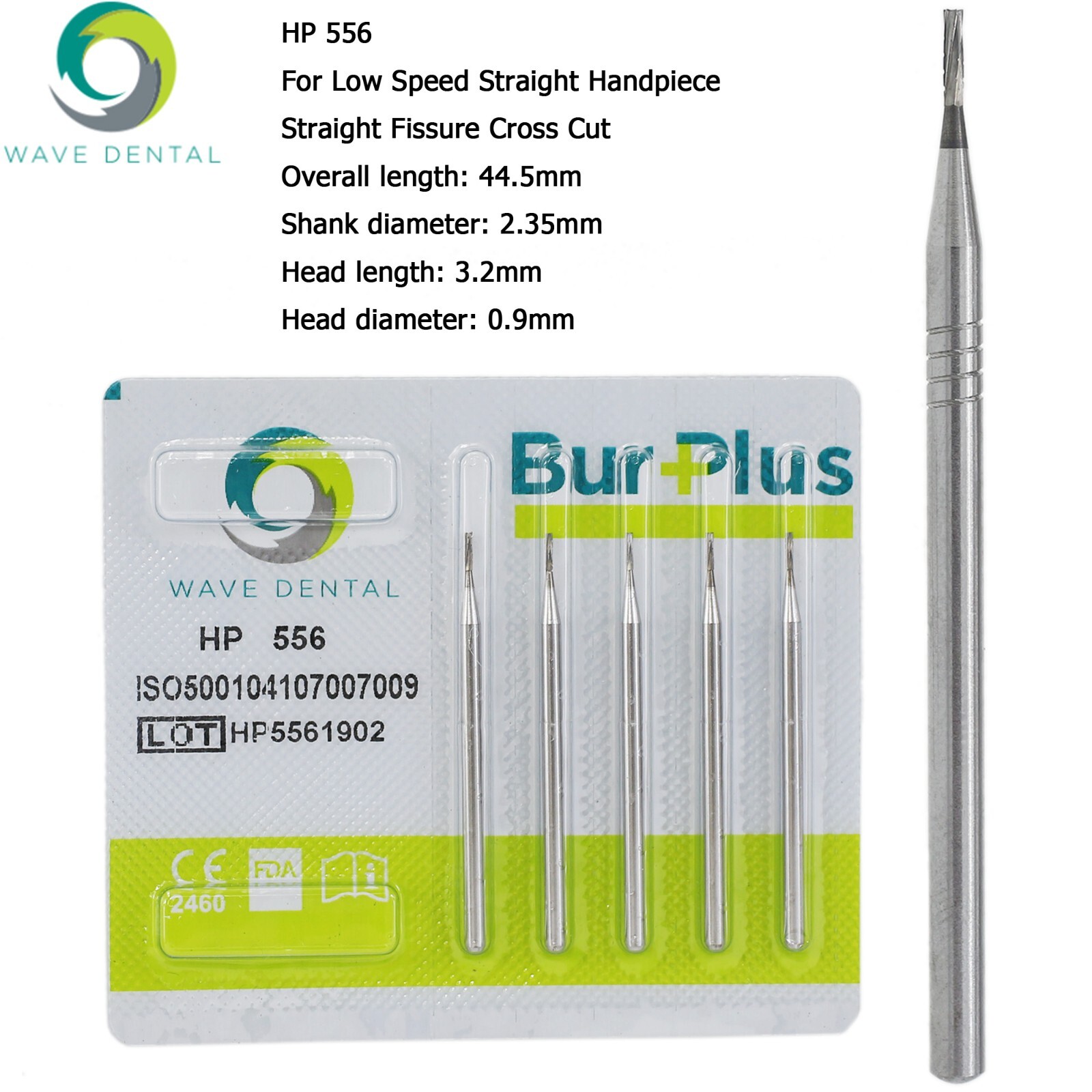 Wave Dental Carbide Burs HP 2 8 557 703L Round For Slow Speed Straight Handpiece