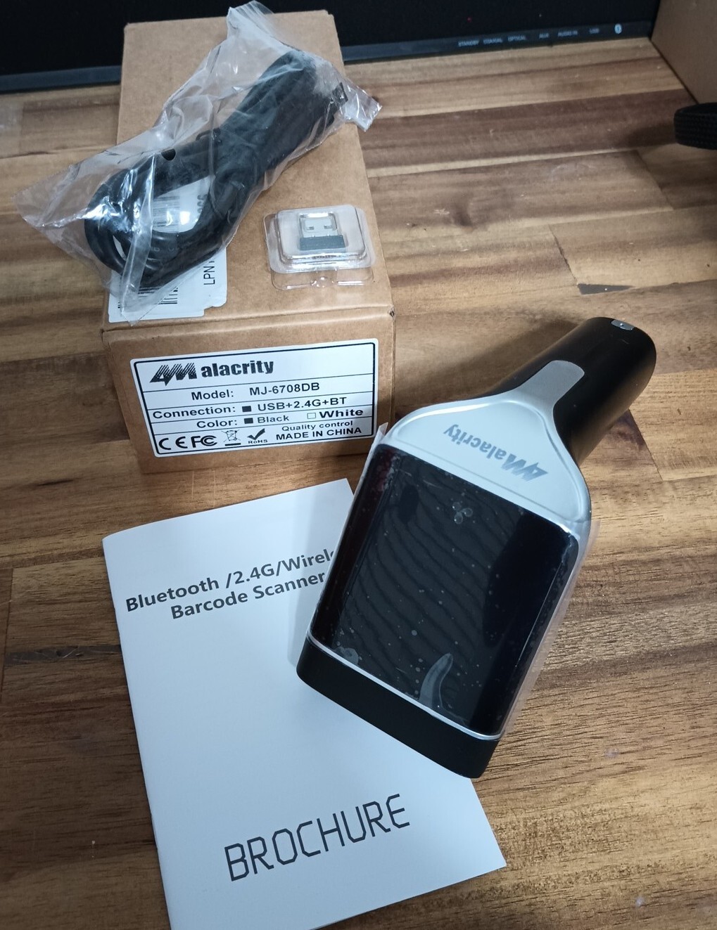 Wireless Bluetooth 2.4ghz 1D 2D Barcode Scanner Reader Automatic Handheld NEW