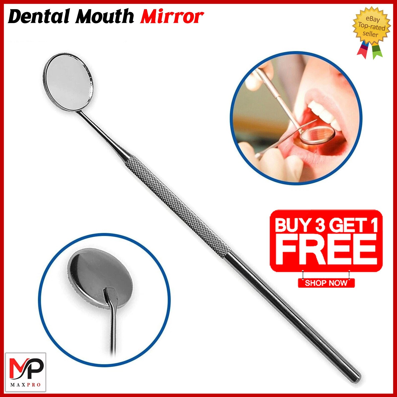 Dental Mouth Mirror Handle Inspection Teeth Oral Clean Tool With Mirror