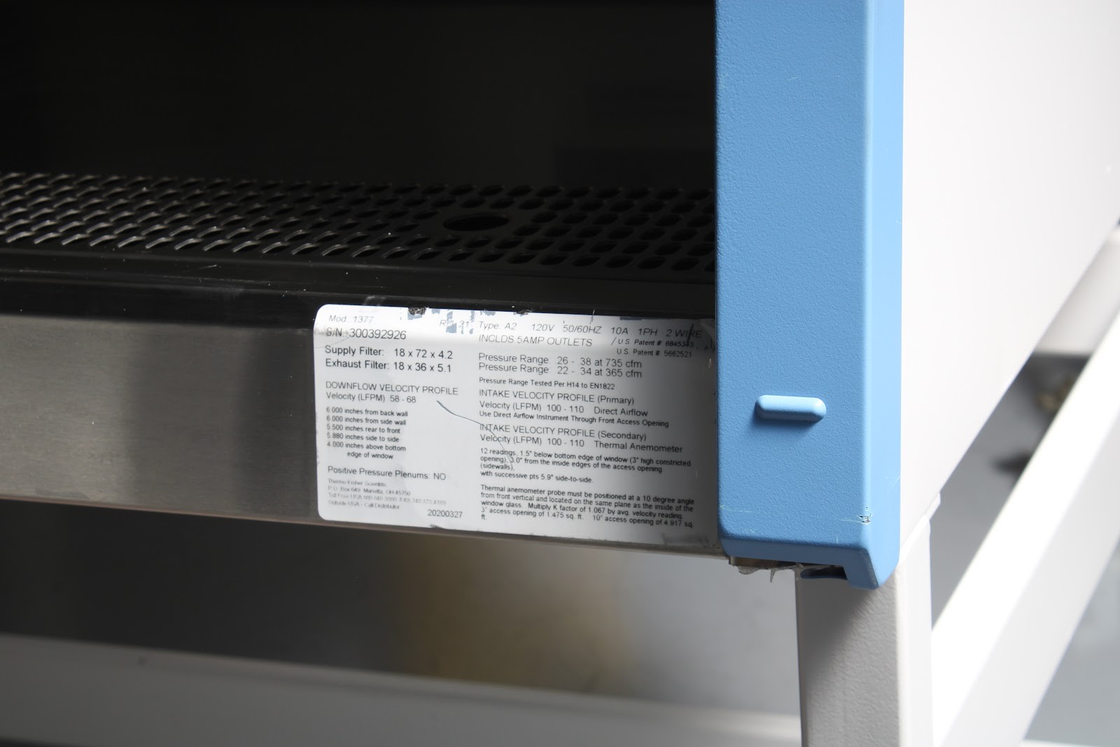 Thermo Scientific 1377 Class II Type A2 6′ Biological Safety Cabinet w/ Stand