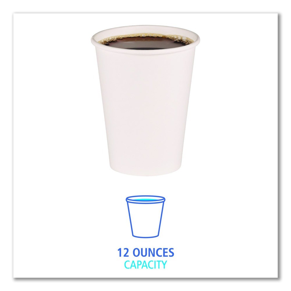 Boardwalk WHT12HCUP 12 oz Paper Hot Cups – White (50 Cp/Slv, 20 Slv/Ct) New