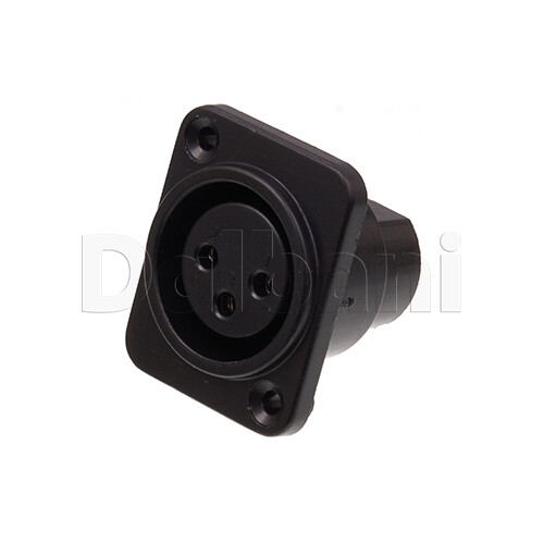 10101510044 XLR Chasis Connector 3 Pin Female Receptacle Black