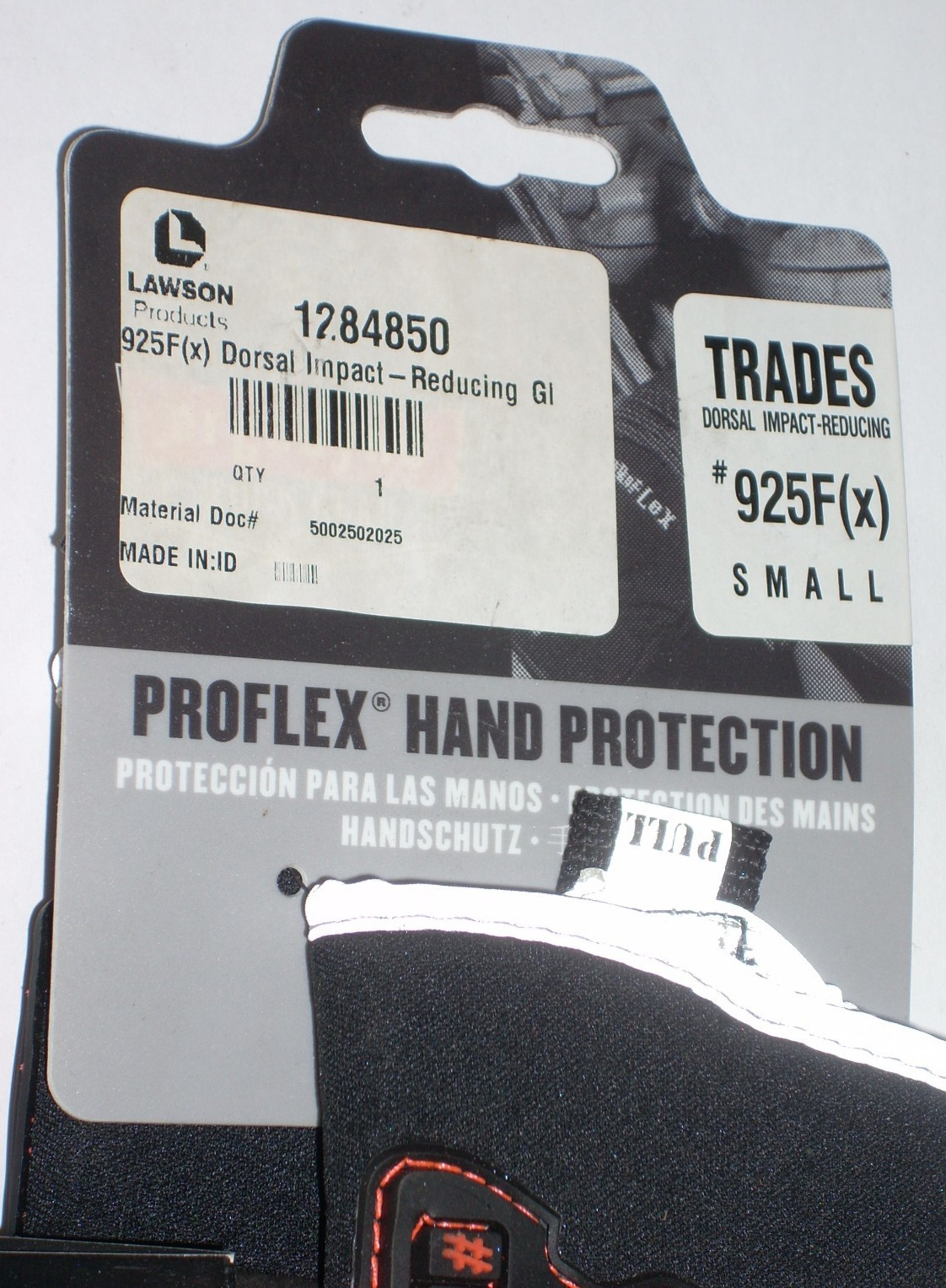 Proflex 925Fx Safety Work Gloves Back Hand Impact Reducing Black Lime Small
