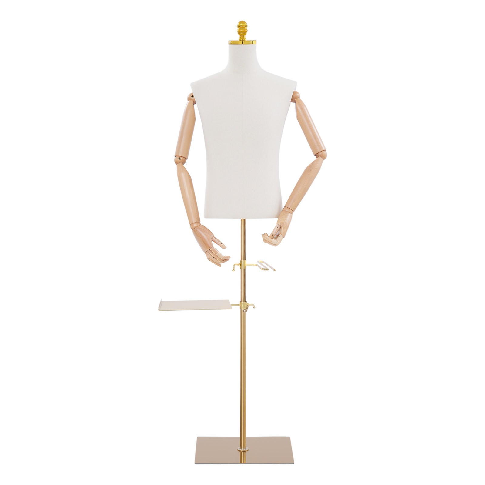 Adjustable Male Mannequin 150-180cm with Pants & Shoe Rack, 66 lbs Capacity