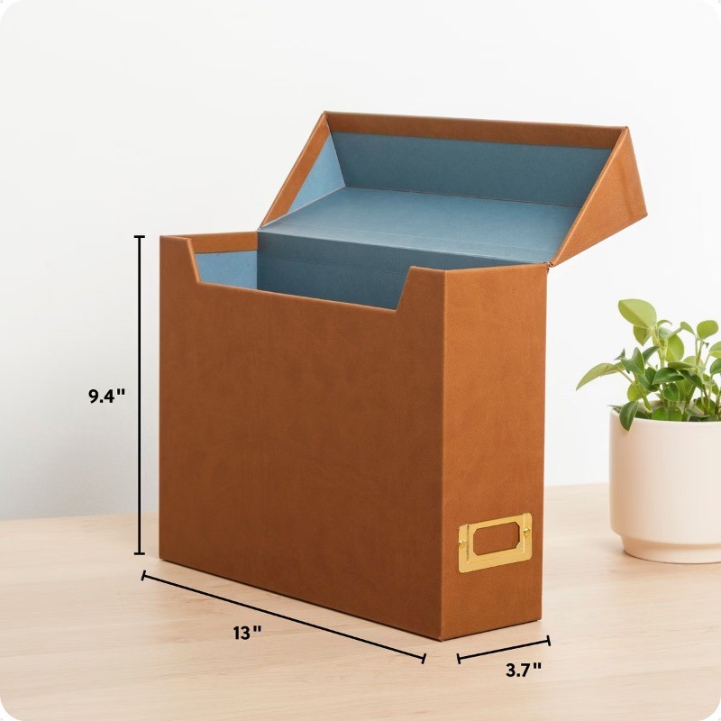 Flip Top File and Storage Box PU Leather