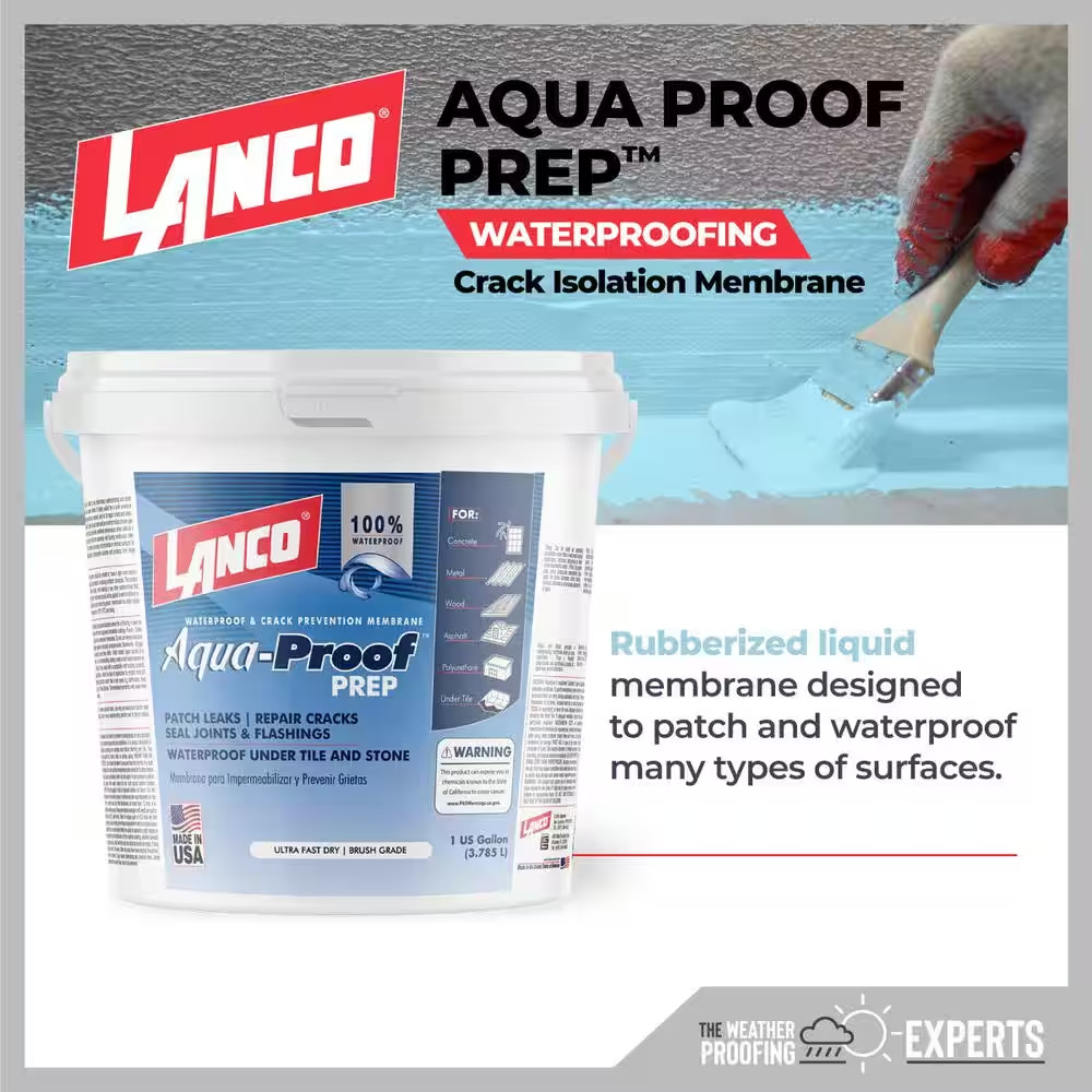 Aqua-Proof Prep 1 Gal Blue Rubberized Roof Patch Commercial RV Mobile Home Roofs