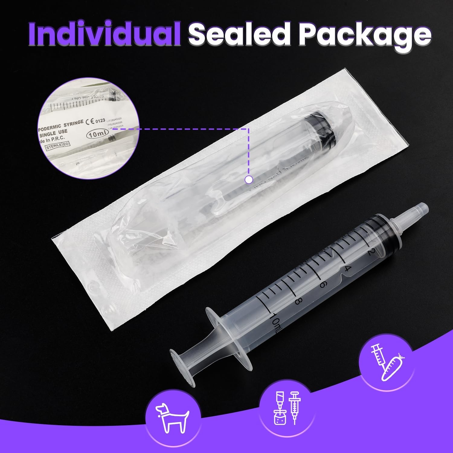 30 PCS 10ml Oral Syringe With Cap, Plastic Syringes without Needle for Medici…