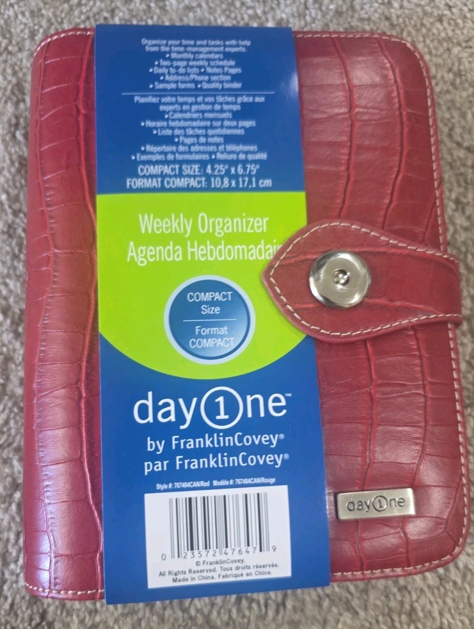 Franklin Covey Compact Day 1 Weekly Organizer Vintage 4.25″ X 6.75″