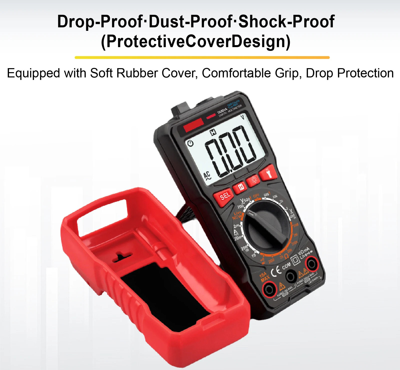 Digital Multimeter TA806 True RMS Auto Ranging AC DC Voltage Resistance Tester