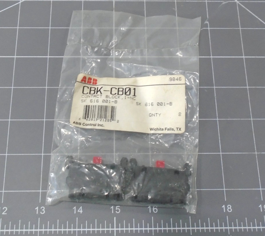 2 Lot NEW ABB SK-616-001-B Contact Block 1 NC CBK-CB01