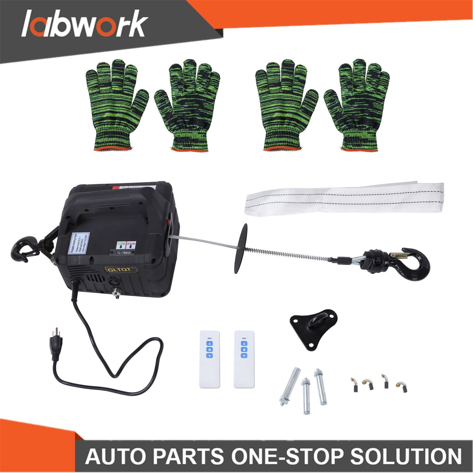 Labwork 2in1 Portable Electric Hoist Winch 1100lbs With Wireless Remote Control