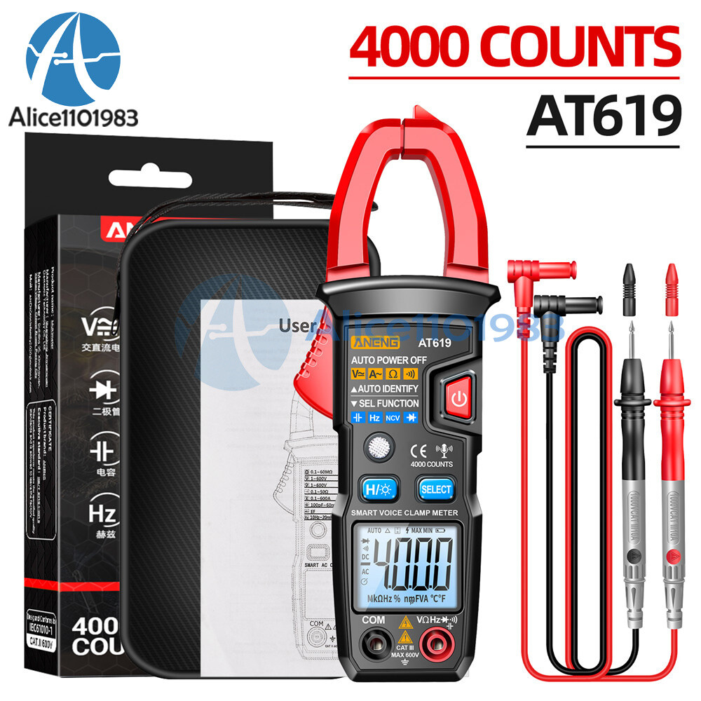 ANENG AT619 Digital Voice Broadcast Multimeter Professional AC DC Clamp Meter