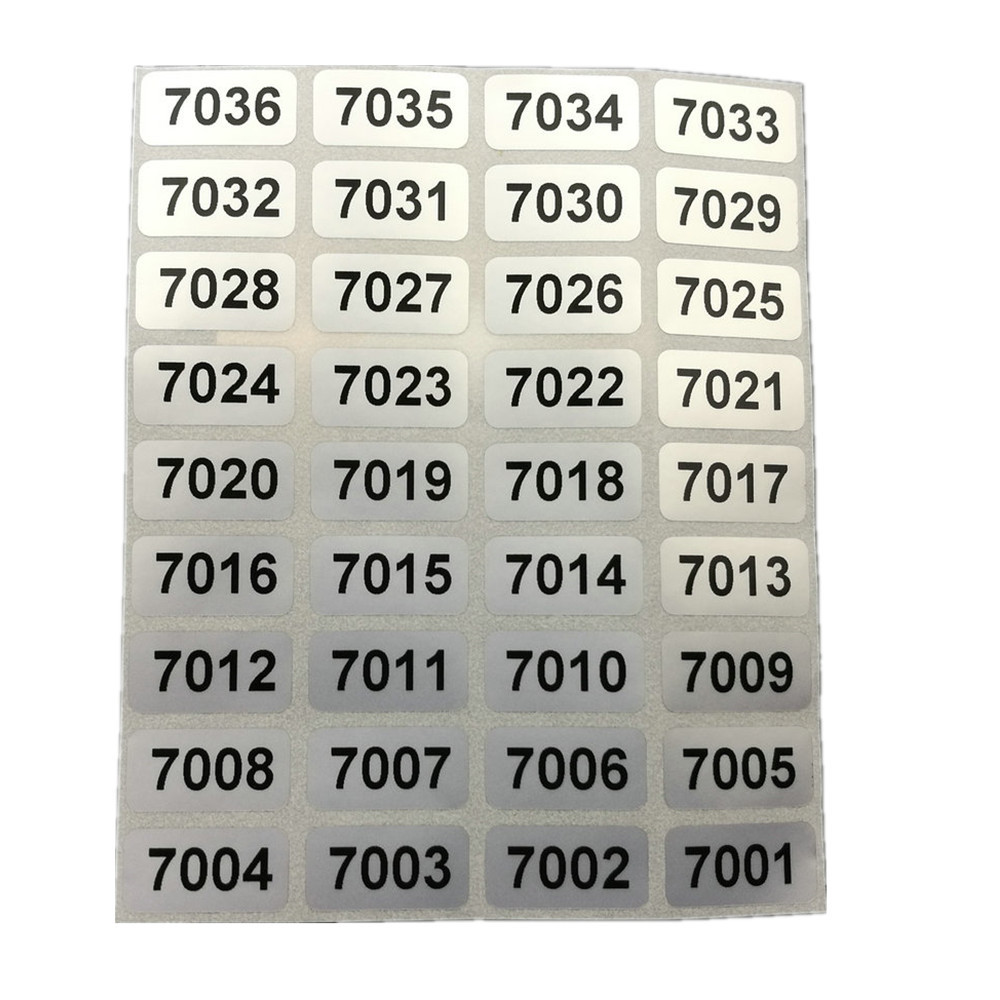 Consecutive Sequential Numbering Stickers 001 to 10000, Black on Silver Labels