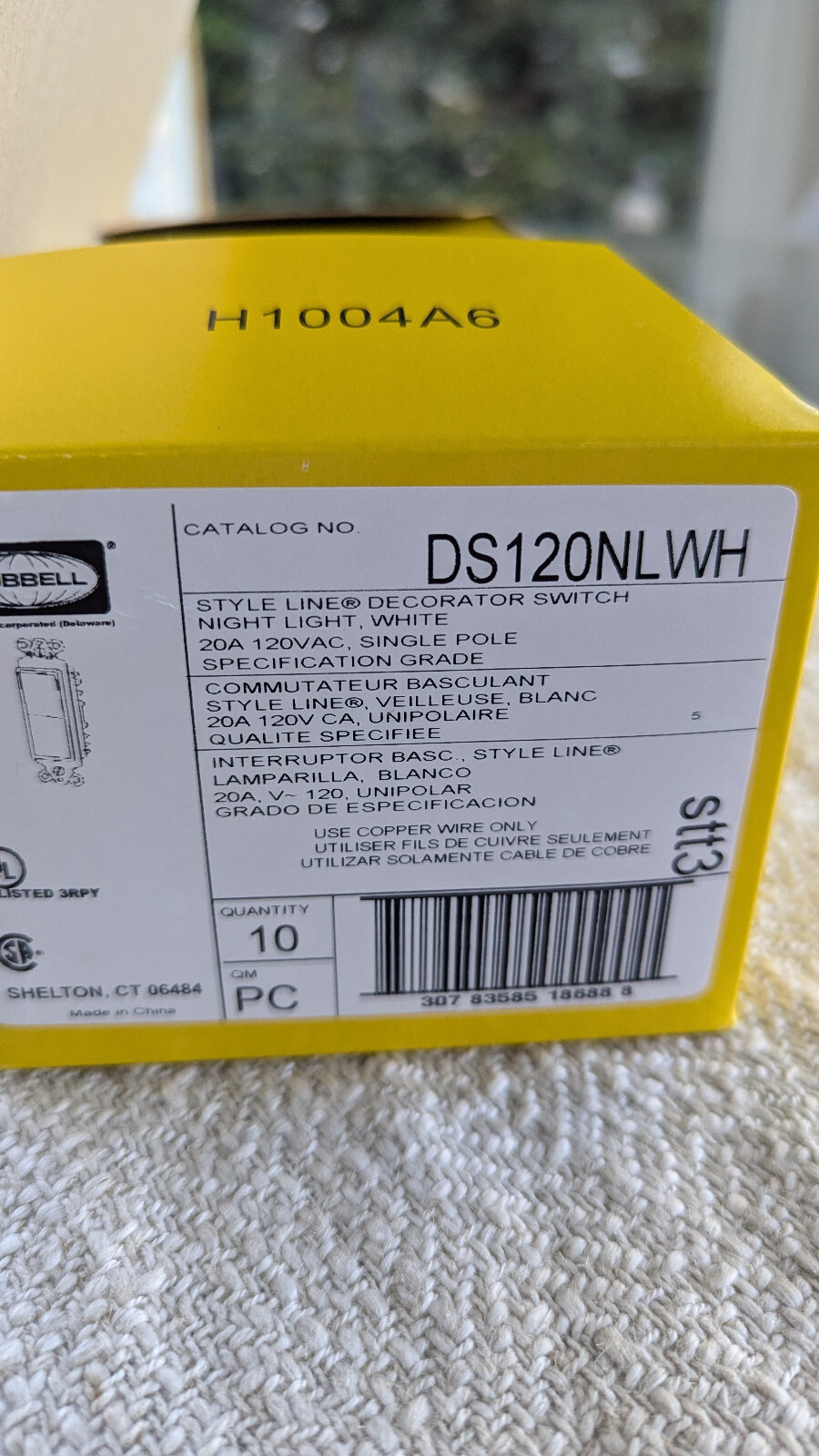 Commercial LED Illuminated Rocker – Hubbell Ds120nlwh Nightlight Switch – White