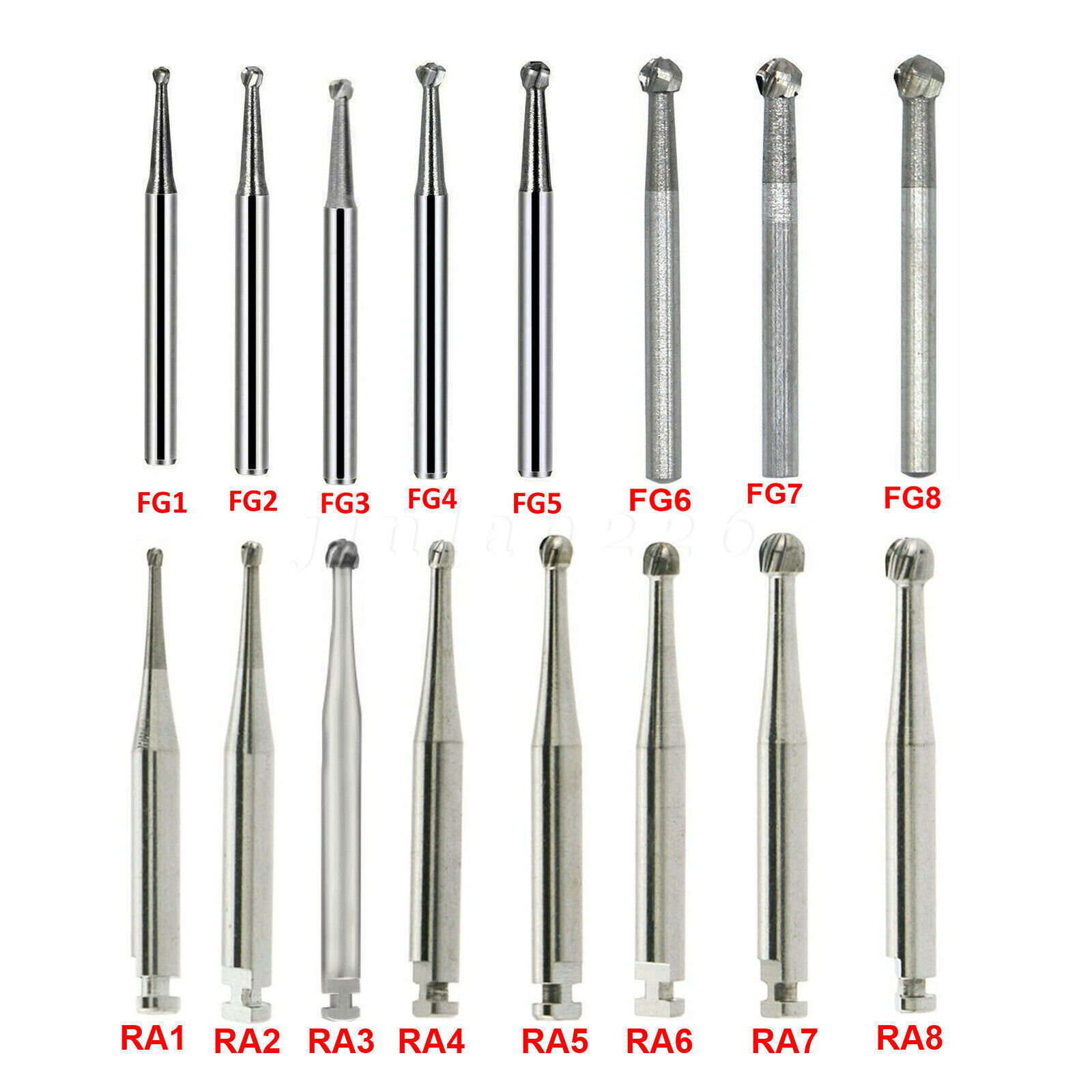 Dental Carbide Burs for High Speed Handpiece, Round Cone Burs FG RA