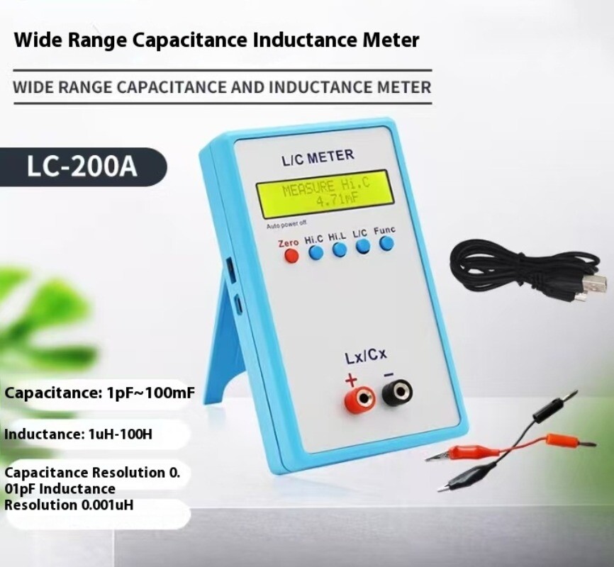 LC200A L/C Meter Inductance Capacitance Digital Bridge LCR Table Blue Meter