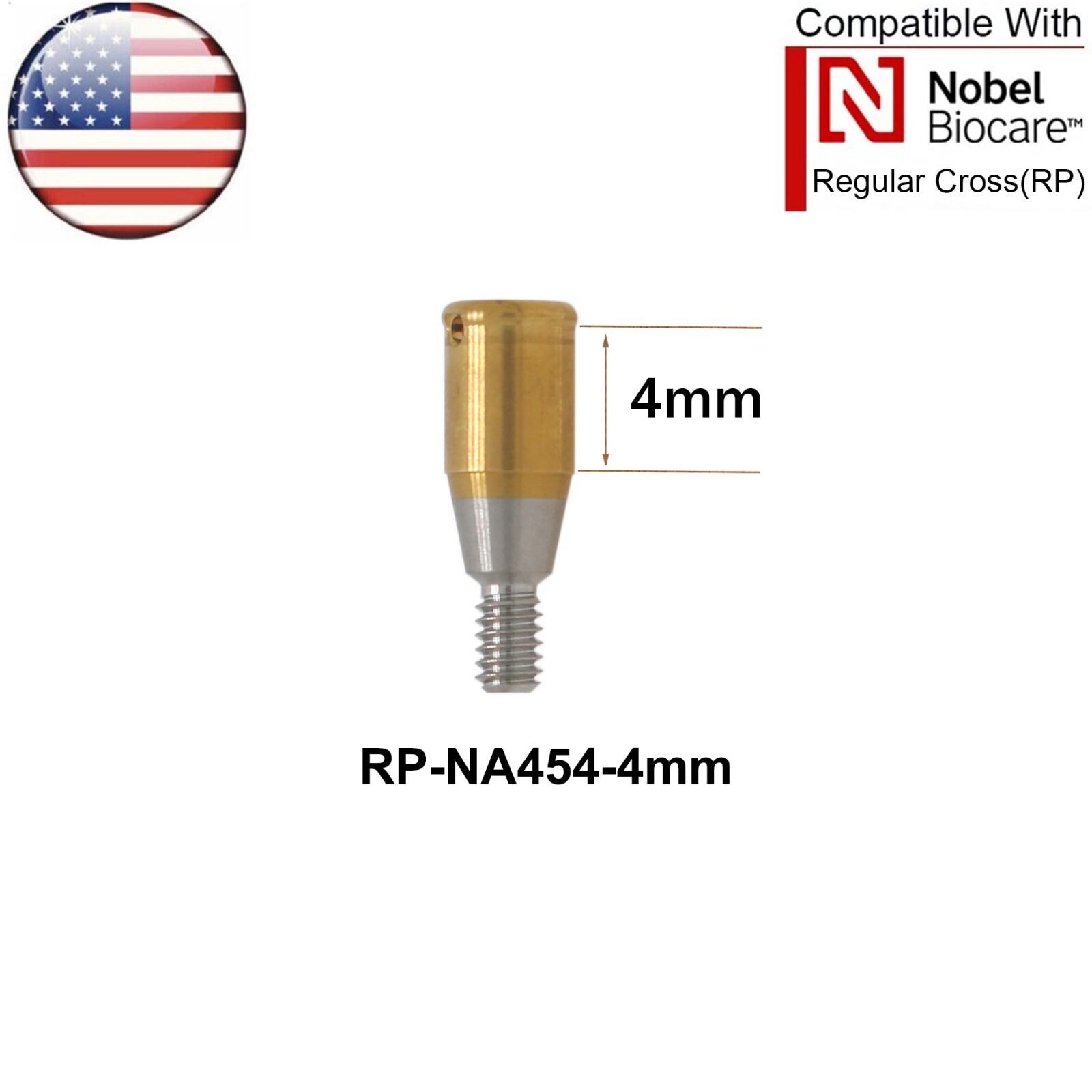 US For Nobel Active Locator Attachment Abutment NP/RP 1-5mm & Male Cap Inserts