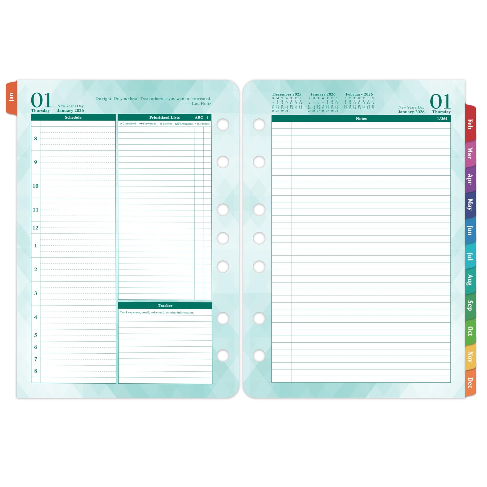 2026 Planner Refills – Jan.2026 – Dec.2026, Two Pages Per Day Daily ＆ Monthly…