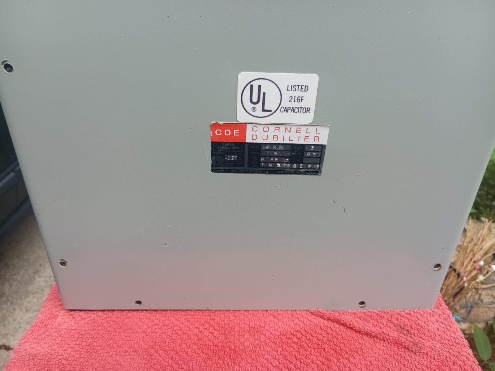 Cornell Dubilier 480 Volts Power Capacitors Three-phase 60 Hertz Listed 216f