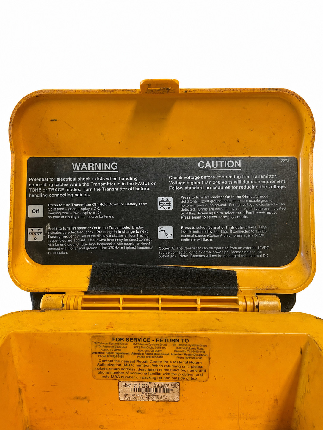 3M DYNATEL 2273 Cable Locator and Fault Locator | 3014 EARTH CONTACT FRAME