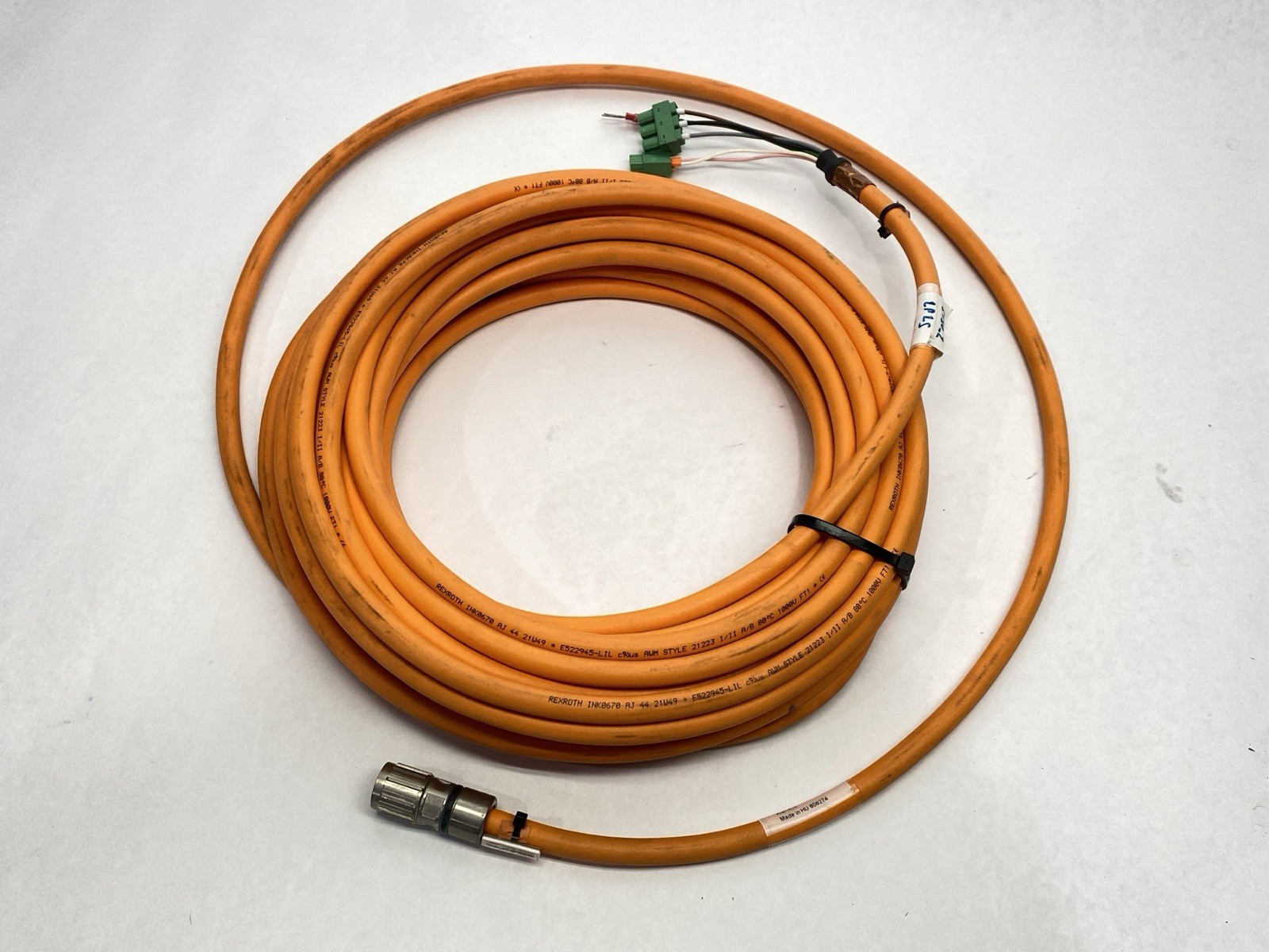 Bosch Rexroth RKL4804/015,0 Motor Power Cable R911379616 15m