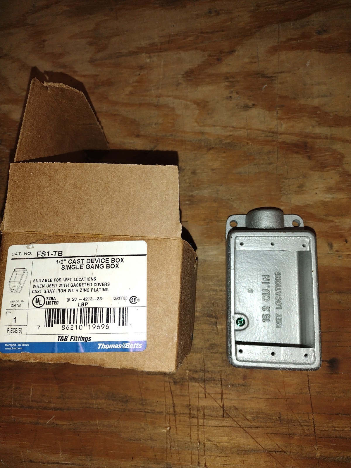 FS1-TB Thomas & Betts FS1-TB 1/2″ Cast Device Box, Single Gang – FREE SHIPPING-N