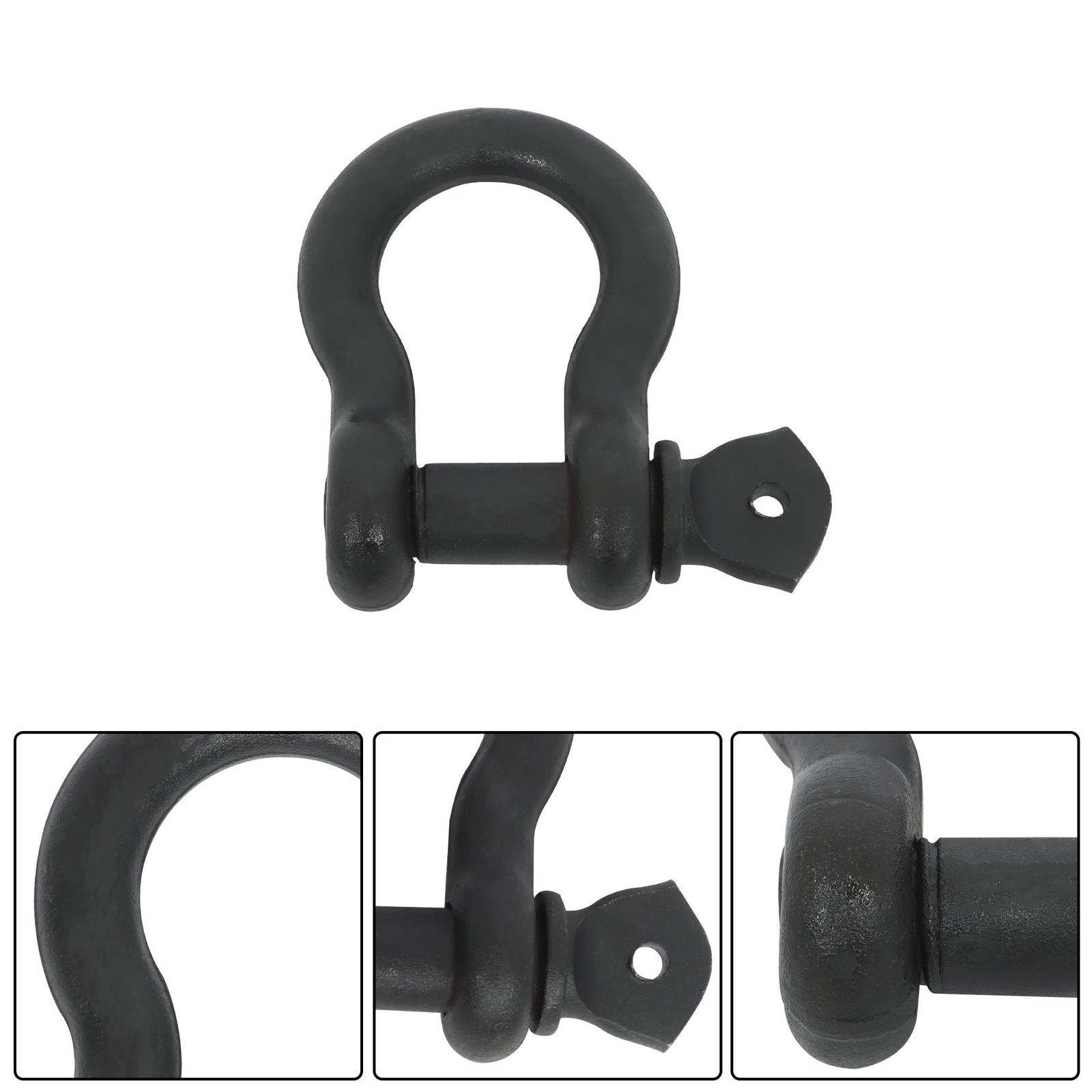 4 Pack 3/4 Inch Bow-Shaped D Ring Shackles 4.75t/10471lbs Working Load Black