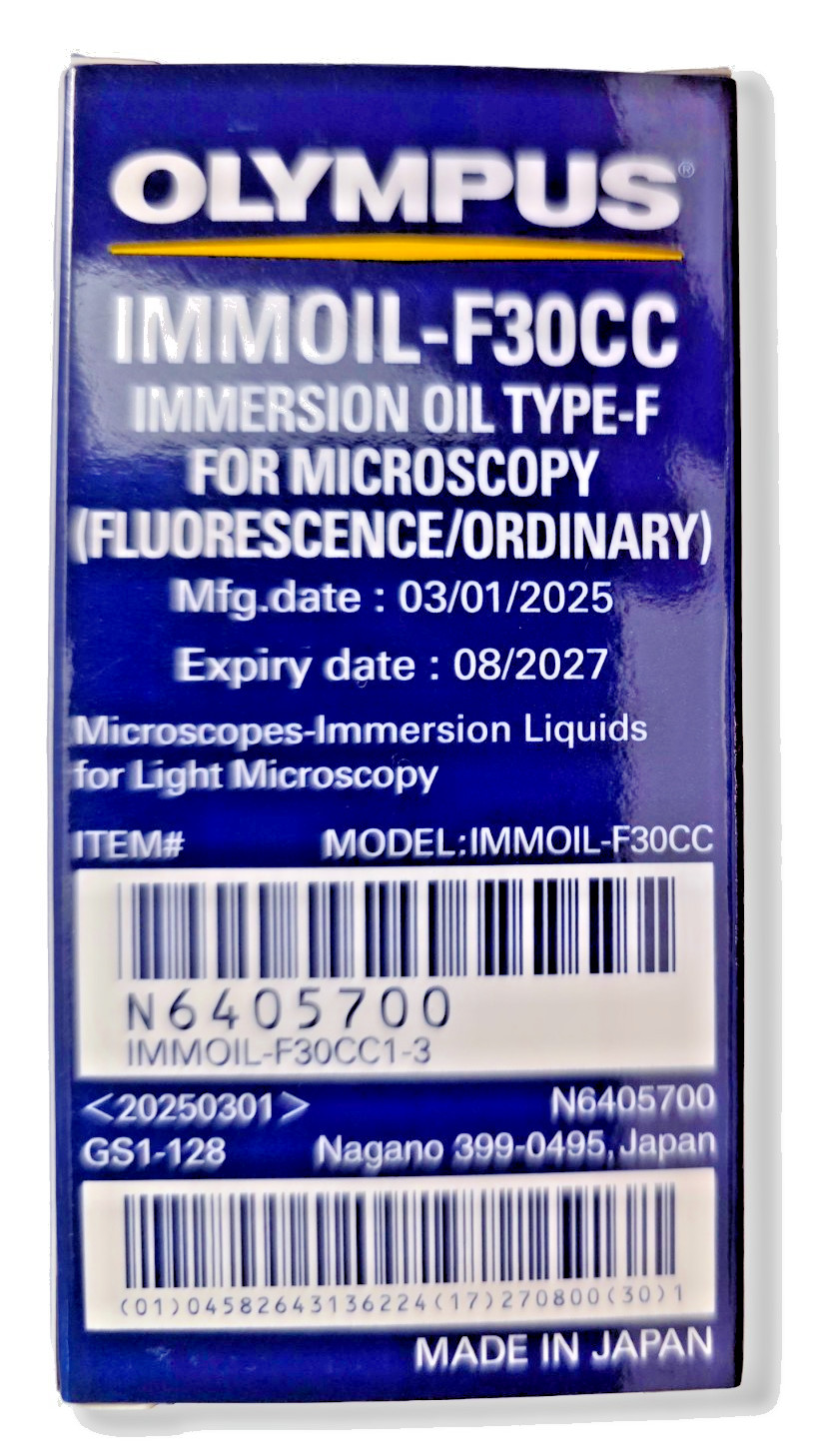2607-034 Olympus Immoil-F30CC Immersion Oil Type-F Microscopy NIB Exp 08/2027