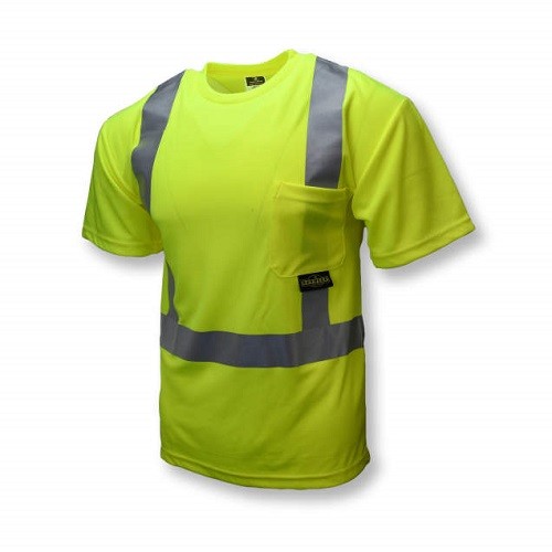 unisex adult St11 Industrial Safety Shirt Short Sleeve, Safety Green, Medium