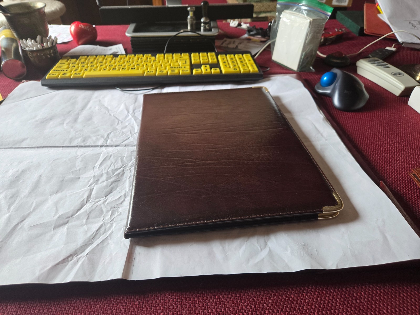 Lorca leather portfolio binder made in Spain Vintage 1990
