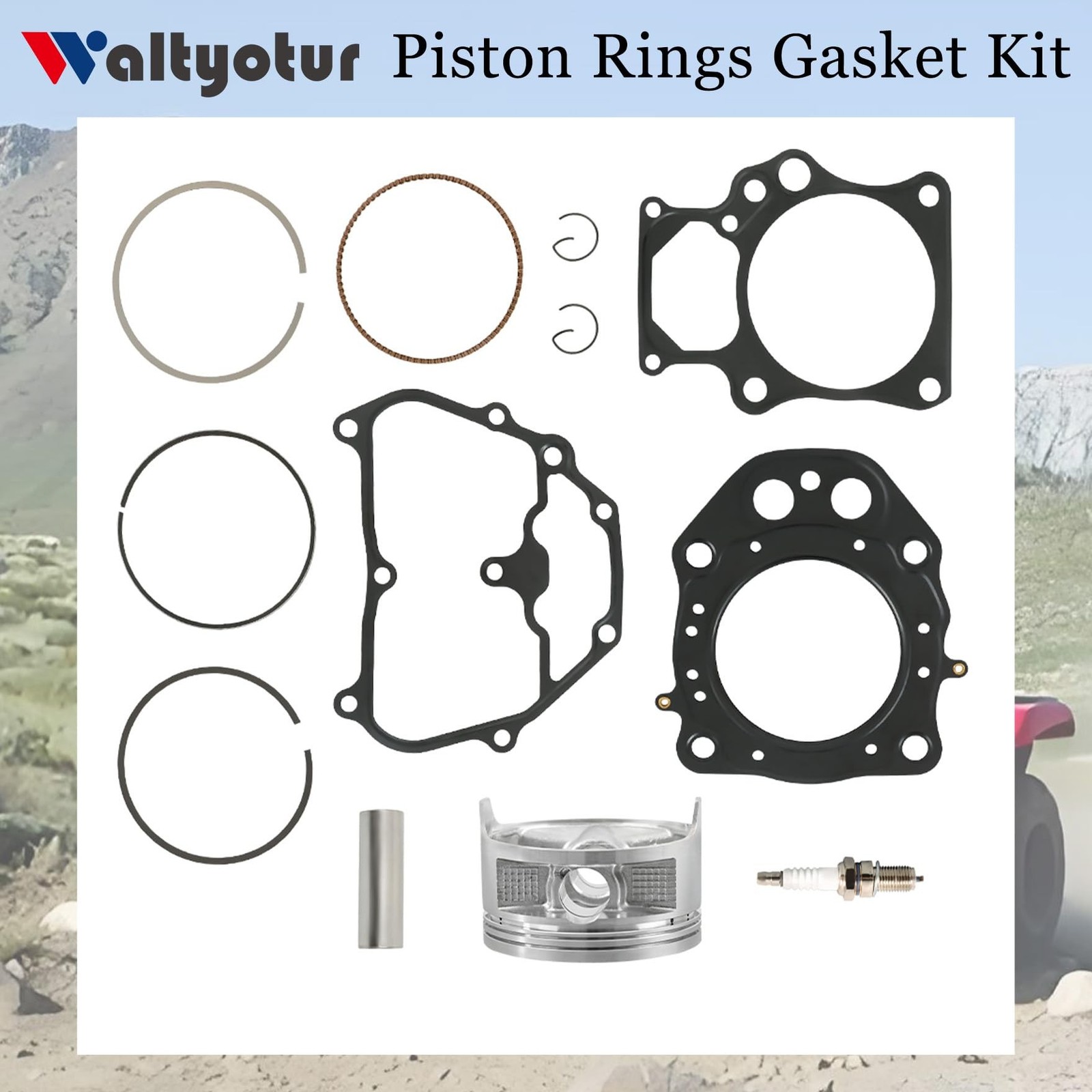 waltyotur Piston Rings Gasket Kit Replacement for 2007-2020 Honda Rancher 420…